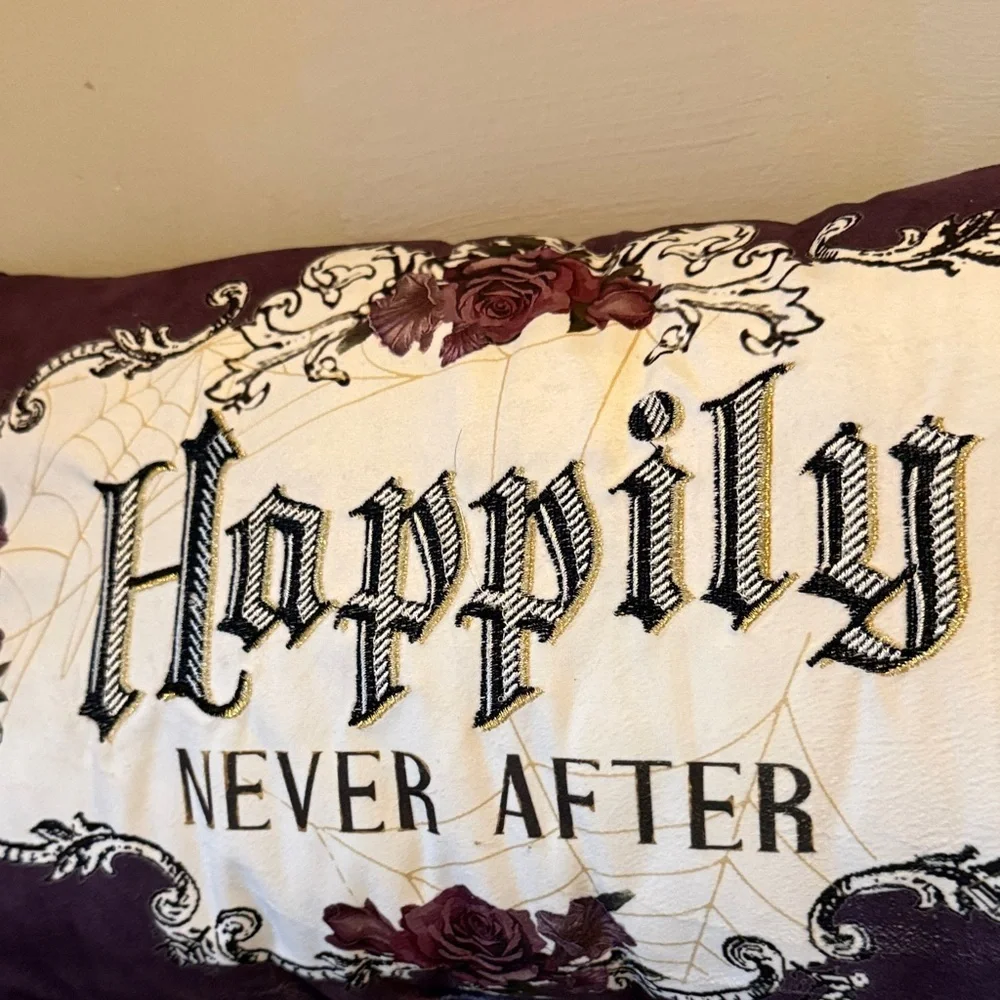 NEW PILLOW! Happily never after gothic punk spooky Halloween NWT